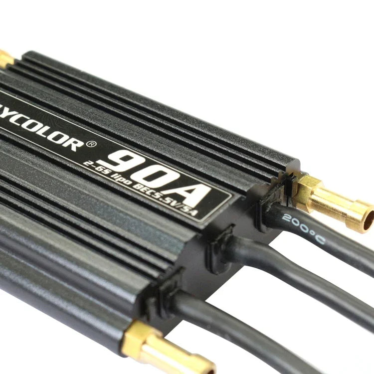 Bộ điều khiển tốc độ điện tử không chổi than Flycolor Flymoster Series 90A 2-6S chống nước cho thuyền RC, 90A 2-6S