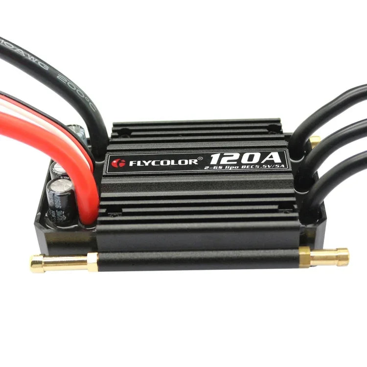 Bộ điều khiển tốc độ điện tử chống nước Flycolor Flymoster Series 120A 2-6S cho thuyền RC, 120A 2-6S