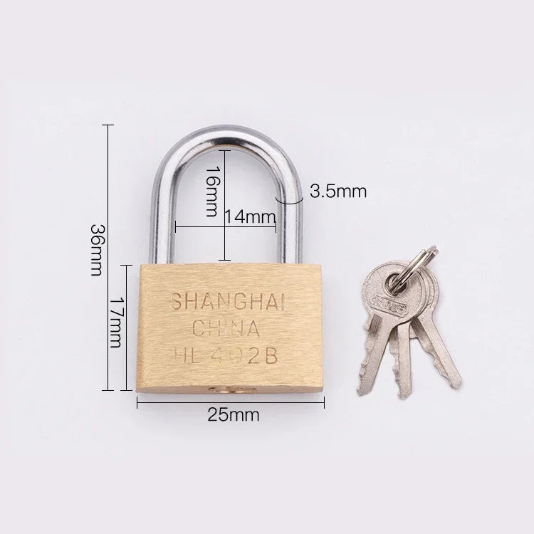 Ổ khóa đồng nhỏ, kiểu: thanh khóa ngắn, 25mm mở, ngắn, 25mm mở