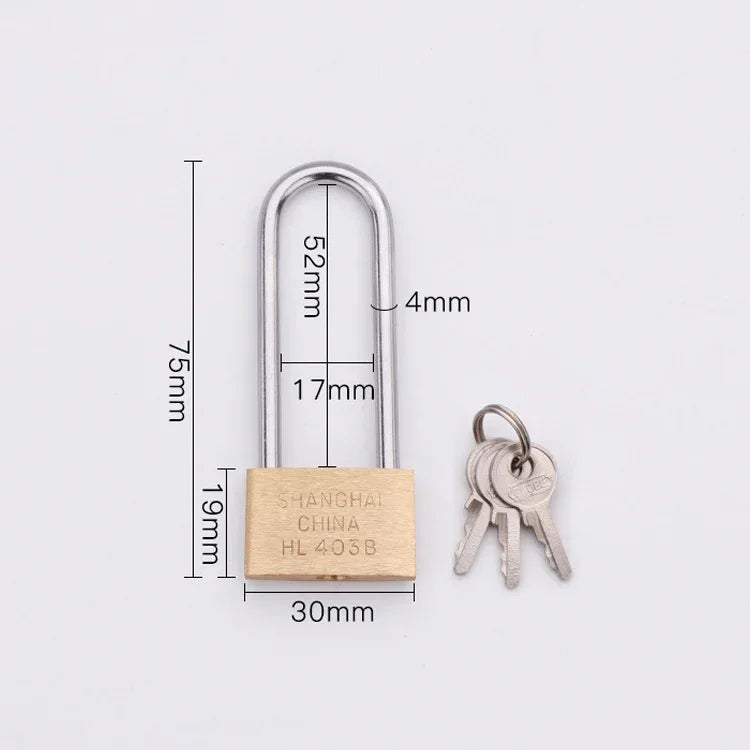 Ổ khóa đồng nhỏ, kiểu: Thanh khóa dài, 30mm không mở, dài, 30mm không mở