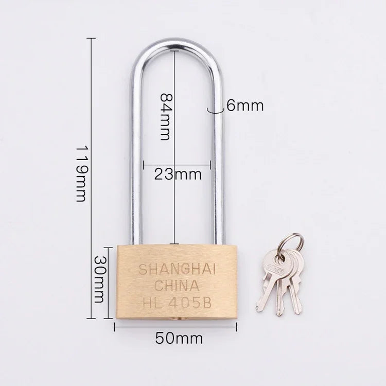 Ổ khóa đồng nhỏ, kiểu: thanh khóa dài, 50mm không mở, dài, 50mm không mở