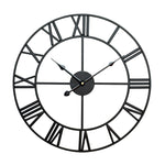 Đồng hồ treo tường trang trí phòng khách phong cách cổ điển 40cm, mặt số La Mã, kim trôi