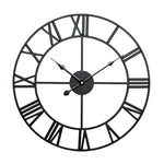 Đồng hồ treo tường trang trí phòng khách phong cách cổ điển 45cm, mặt số La Mã, kim trôi