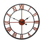 Đồng hồ treo tường trang trí phòng khách phong cách cổ điển 45cm, mặt số La Mã, kim trôi