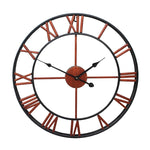 Đồng hồ treo tường trang trí phòng khách phong cách cổ điển bằng sắt tròn số La Mute 60cm (Màu trắng), 50cm