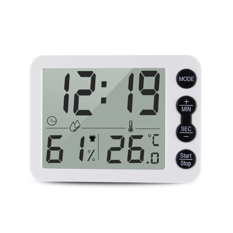 Đồng hồ báo thức màn hình lớn TS-9606-WR đo nhiệt độ và độ ẩm (Trắng đỏ)