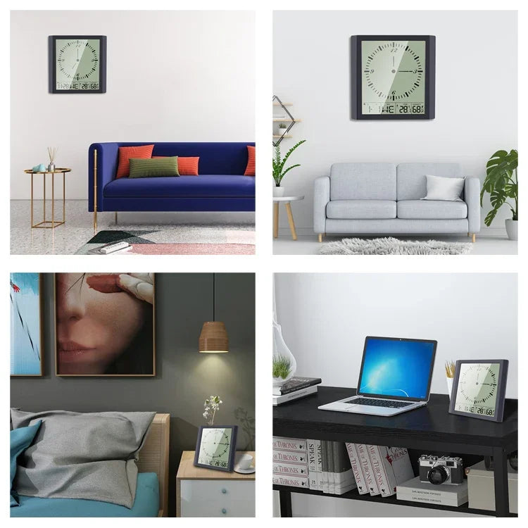 Đồng hồ màn hình lớn đa chức năng TS-8675, Nhiệt kế ẩm kế sáng tạo cho gia đình, TS-8675