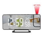 Đồng hồ báo thức chiếu gương kỹ thuật số TS-9210 với radio FM & nhiệt độ độ ẩm, TS-9210 có radio FM