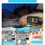 Đồng hồ báo thức chiếu gương kỹ thuật số TS-9210 với radio FM & nhiệt độ độ ẩm, TS-9210 có radio FM