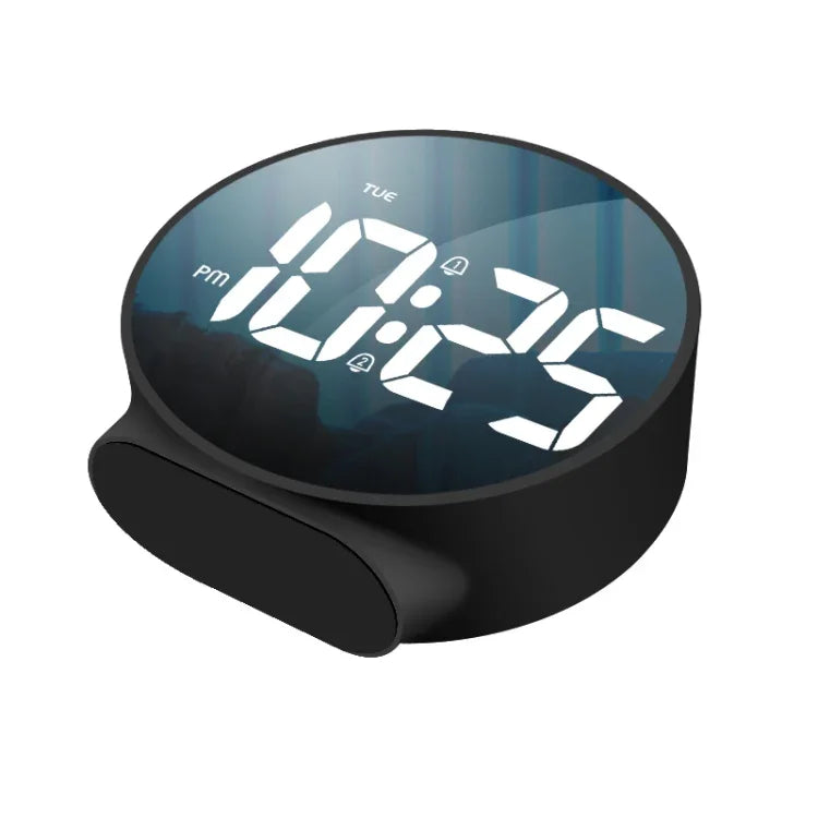 8816 LED Mirror Round Dual-purpose Alarm Clock, 8816(Black), 8816(White)