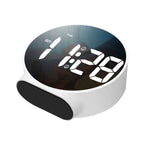 Đồng hồ báo thức LED gương tròn 8816 đa năng, 8816 (Màu đen), 8816 (Màu trắng)