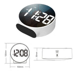 Đồng hồ báo thức LED gương tròn 8816 đa năng, 8816 (Màu đen), 8816 (Màu trắng)