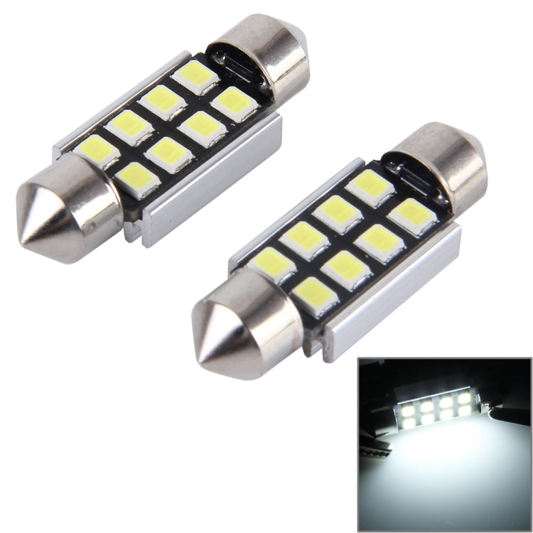 2 PCS 41mm Festoon 3W 300LM White Light 8 LED 3528 SMD Canbus Error-Free Car Reading Lamps,  DC 12, 41mm