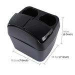 SHUNWEI SD-1605 Multifunction 3 in 1 Car Cup Holder Drink Bottle Can Garbage Can Portable Vehicle Trash Can Bin Rubbish Bin Organizer, SD-1605 Black, SD-1605 Khaki