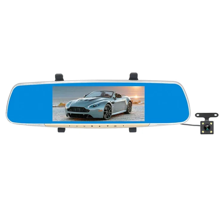 Gương chiếu hậu LCD cảm ứng 7 inch V100 Ghi hình xe với camera riêng biệt, Góc nhìn rộng 170 độ, Hỗ trợ nhìn ban đêm / Quay vòng / Phát hiện chuyển động / Cảm biến G / Thẻ TF, 7 inch