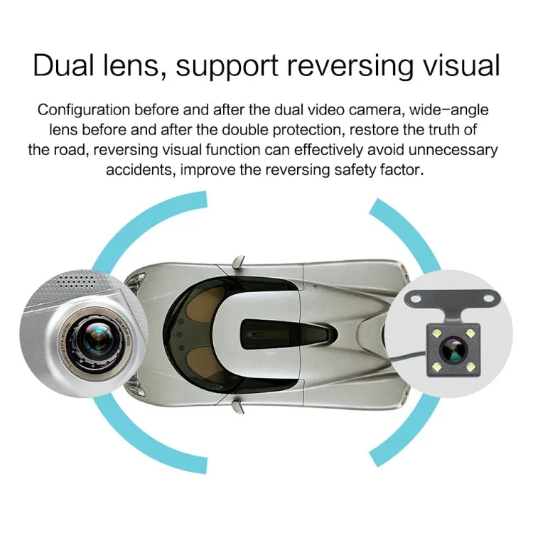 Gương chiếu hậu LCD cảm ứng 7 inch V100 Ghi hình xe với camera riêng biệt, Góc nhìn rộng 170 độ, Hỗ trợ nhìn ban đêm / Quay vòng / Phát hiện chuyển động / Cảm biến G / Thẻ TF, 7 inch