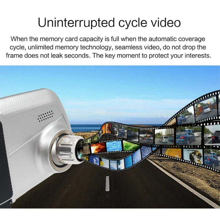 Gương chiếu hậu LCD cảm ứng 7 inch V100 Ghi hình xe với camera riêng biệt, Góc nhìn rộng 170 độ, Hỗ trợ nhìn ban đêm / Quay vòng / Phát hiện chuyển động / Cảm biến G / Thẻ TF, 7 inch