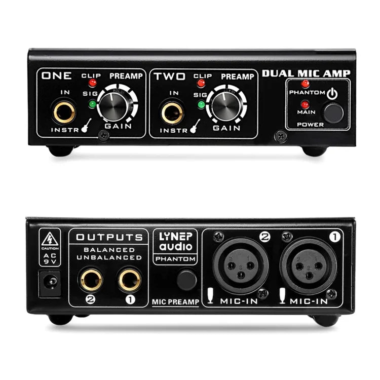 LINEPAUDIO A961 Bộ Khuếch Đại Micro 2 Kênh cho Đàn Guitar Điện và Đàn Bass Điện, A961