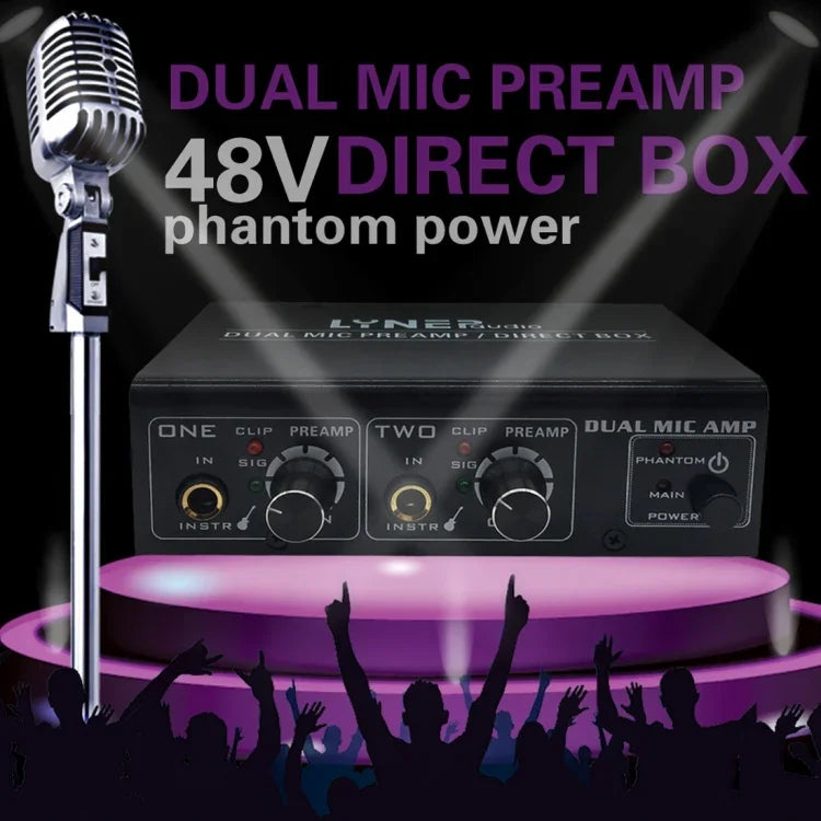 LINEPAUDIO A961 Bộ Khuếch Đại Micro 2 Kênh cho Đàn Guitar Điện và Đàn Bass Điện, A961