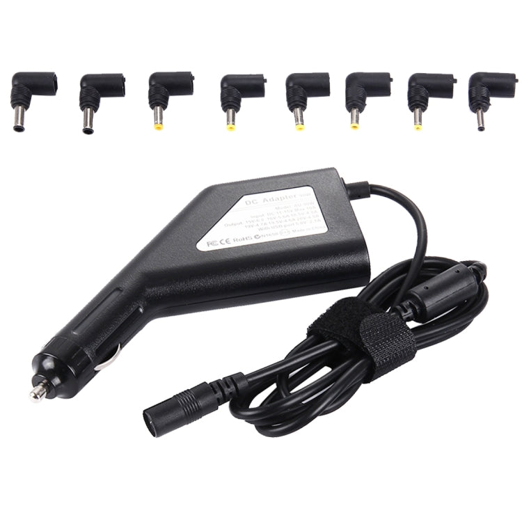 Sạc xe hơi đa năng 90W cho laptop với 8 bộ chuyển đổi nguồn & 1 cổng USB cho Samsung, Sony, Asus, Acer, IBM, HP, Lenovo