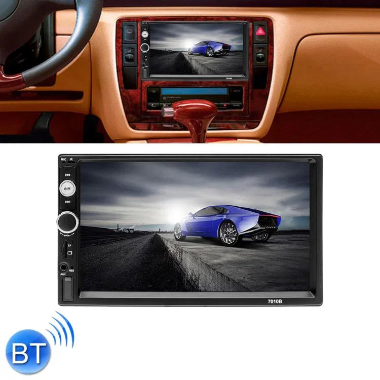 Đầu thu radio ô tô 2 Din 7 inch HD 7010B, hỗ trợ FM & USB & thẻ TF, 7010B