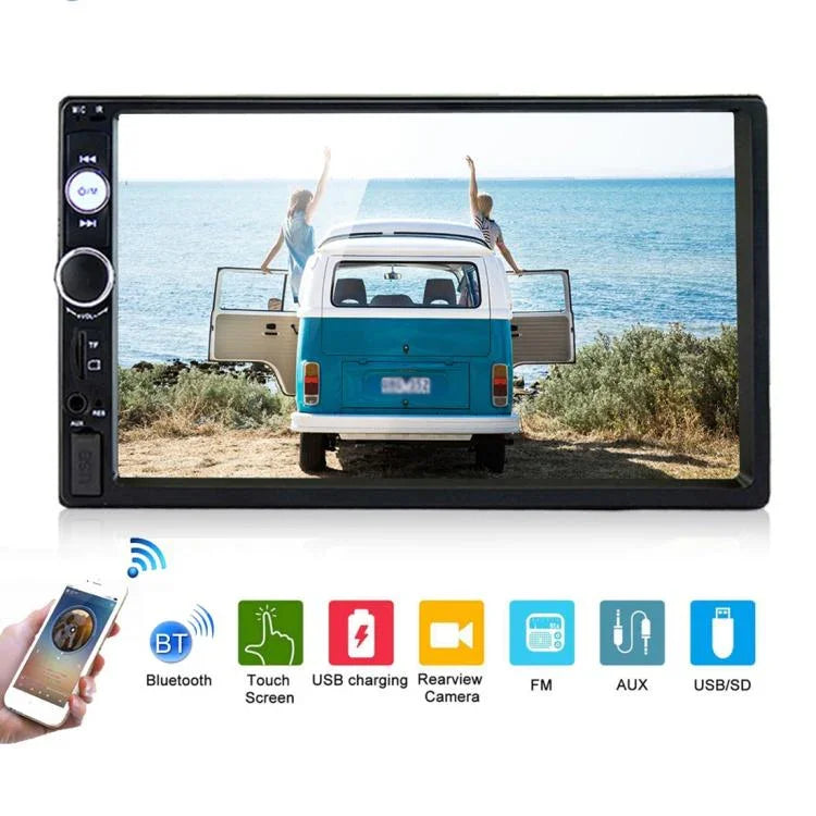 Đầu thu radio ô tô 2 Din 7 inch HD 7010B, hỗ trợ FM & USB & thẻ TF, 7010B