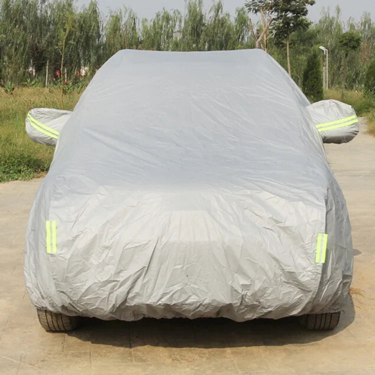 Bạt phủ xe SUV chống bụi Oxford, chống nước, chống nắng, chống cháy, thoáng khí dùng trong nhà và ngoài trời, bảo vệ toàn diện chống nắng UV, tuyết, bụi, có dải cảnh báo, 183inch (M)/Phù hợp xe dài đến 4.7m (183 inch)