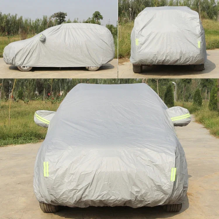 Bạt phủ xe SUV chống bụi Oxford, chống nước, chống nắng, chống cháy, thoáng khí dùng trong nhà và ngoài trời, bảo vệ toàn diện chống nắng UV, tuyết, bụi, có dải cảnh báo, 183inch (M)/Phù hợp xe dài đến 4.7m (183 inch)