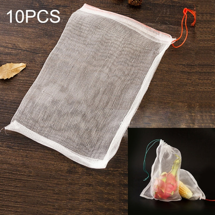 10 túi lưới nylon kiểm soát sâu bệnh cho hạt giống vườn, trái cây, rau củ, vườn nho chống chim, túi lưới nylon lọc phụ kiện, kích thước: 15*10cm