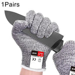 Một đôi găng tay làm vườn chống cắt HPPE cấp thực phẩm, cấp độ 5 chống cắt, chống mài mòn, găng tay làm việc an toàn, kích thước: L, chiều dài: 24cm, kích thước: L/đen, kích thước: L/trắng