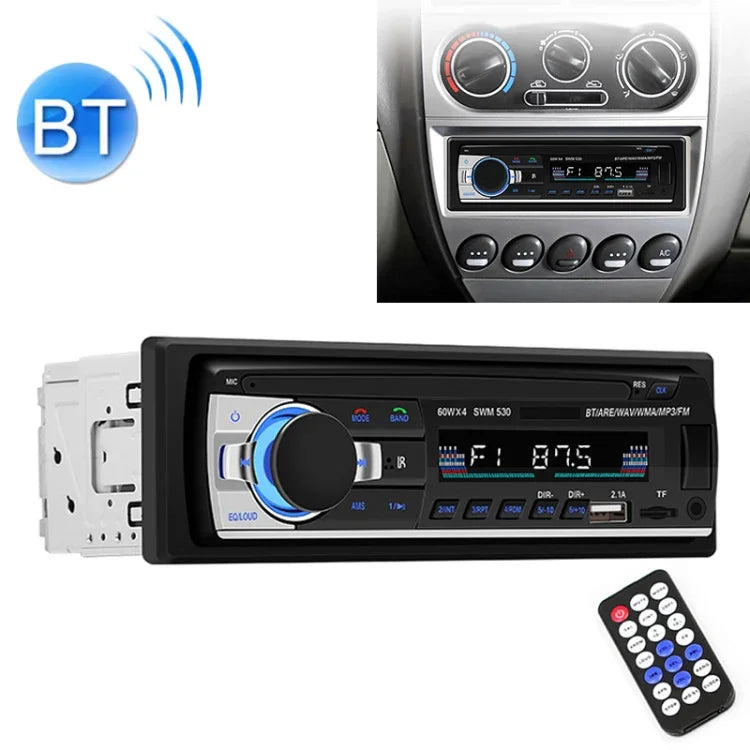 SWM-530 Bộ sạc xe hơi 12V đa năng 2 cổng USB, đầu thu radio MP3, hỗ trợ FM & Bluetooth có điều khiển từ xa, SWM-530