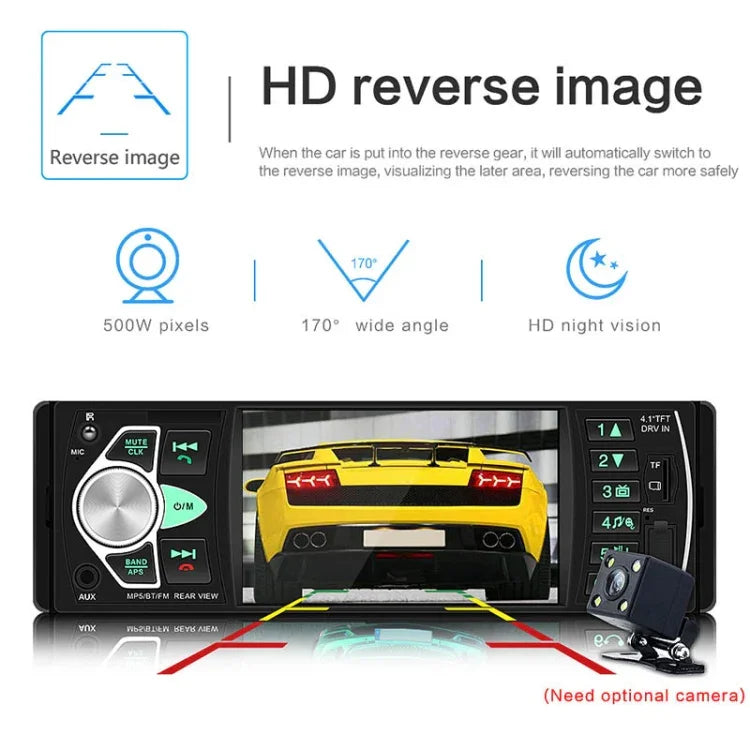 SWM-4022D Đầu thu radio xe hơi đa năng 12V màn hình HD 4,1 inch MP5, hỗ trợ FM & Bluetooth & thẻ TF có điều khiển từ xa, SWM-4022D