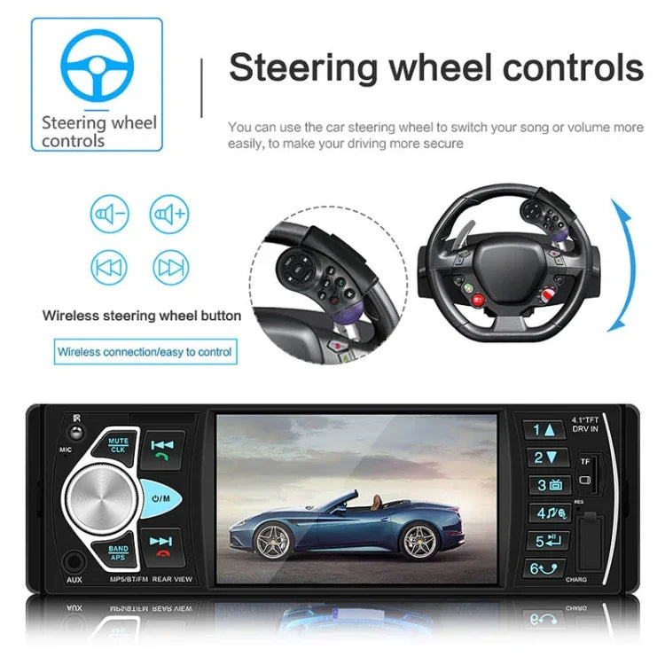 SWM-4022D Đầu thu radio xe hơi đa năng 12V màn hình HD 4,1 inch MP5, hỗ trợ FM & Bluetooth & thẻ TF có điều khiển từ xa, SWM-4022D