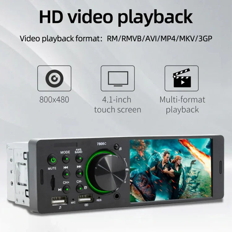 Đầu thu radio ô tô đa năng MP5 màn hình cảm ứng 4.1 inch SWM-7805C, Hỗ trợ FM & Bluetooth & thẻ TF với điều khiển từ xa, SWM-7805C