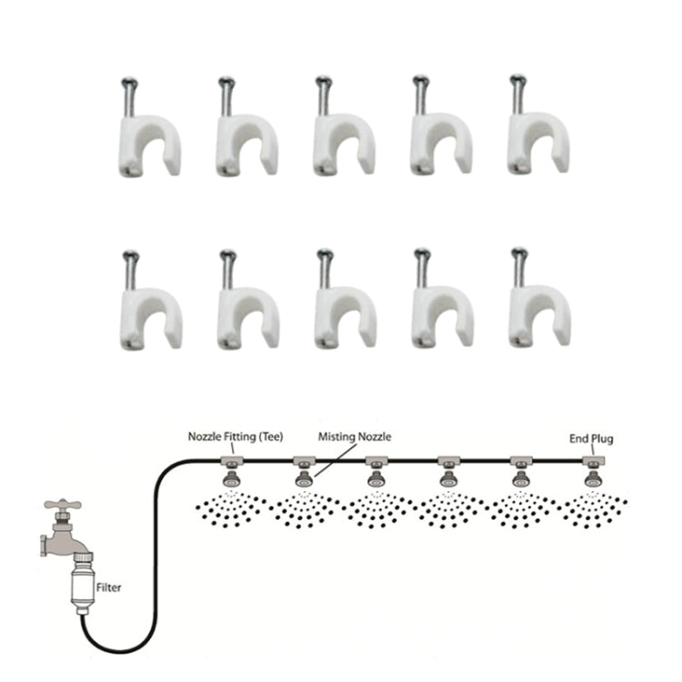 Outdoor Lawn Garden PE Hose Mist Watering Line Misting Cooling System with 21 x Mist Nozzles, Length: 15m, Length: 15m