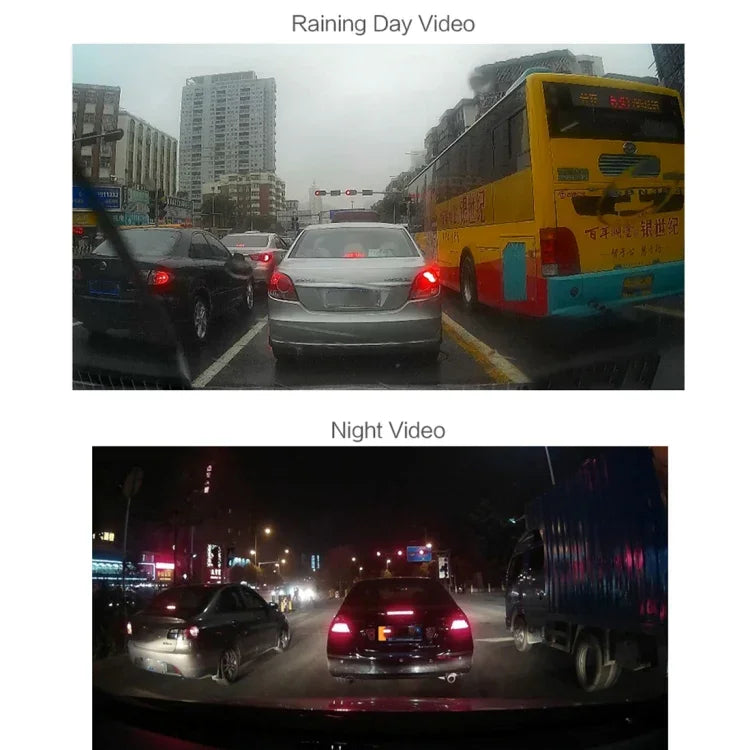 Ghi hình video HD 4 inch màn hình HD cho xe hơi với camera F2.0 riêng biệt, 12MP góc rộng 170 độ / quay vòng phía sau / ghi hình cảm biến G / WDR Full HD / camera trước 1080P / camera sau 720P / hỗ trợ thẻ TF 32G, 4 inch