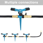 Automatic 360 Rotating Adjustable Garden Water Sprinklers Lawn Irrigation System with 3 Arm Sprayers and Spike Base, 360 Rotating Water Sprinkler (Blue), 360 Rotating Water Sprinkler (Green)