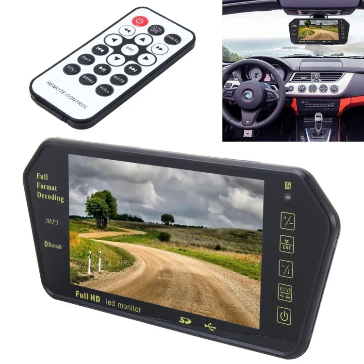 Màn hình ô tô màu TFT-LCD 7 inch 480*234 với đầu phát MP5 Bluetooth, Hỗ trợ chức năng tự động chuyển màn hình khi lùi, 7 inch 480*234
