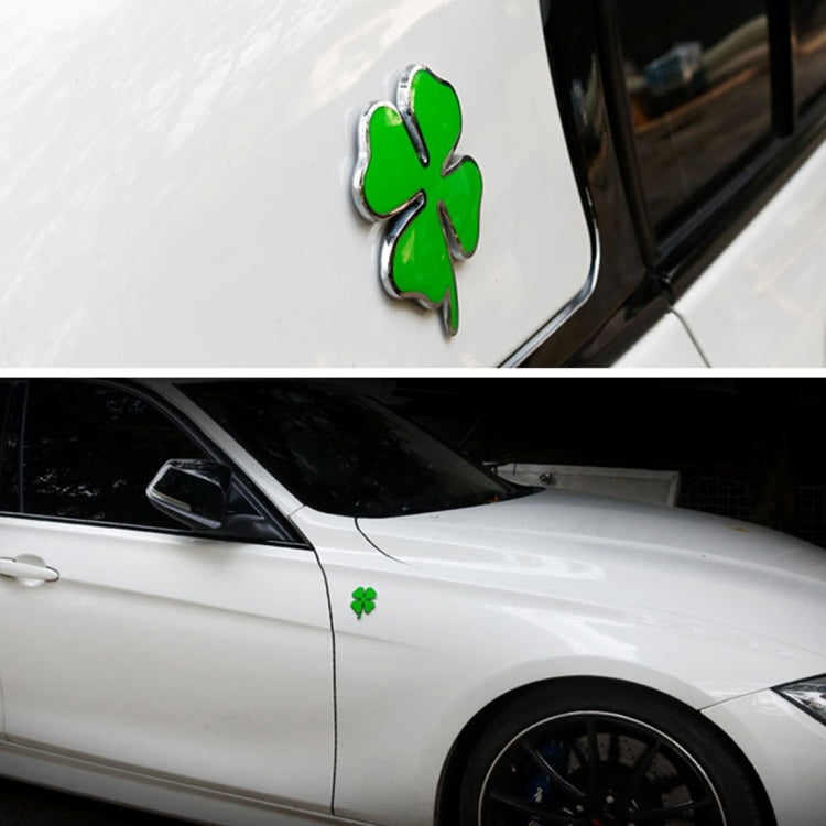 Four Leaf Clover Herb Luck Symbol Badge Emblem Labeling Sticker Styling Car Dashboard  Decoration, Size: 4*3.3cm, Size: 4x3.3cm