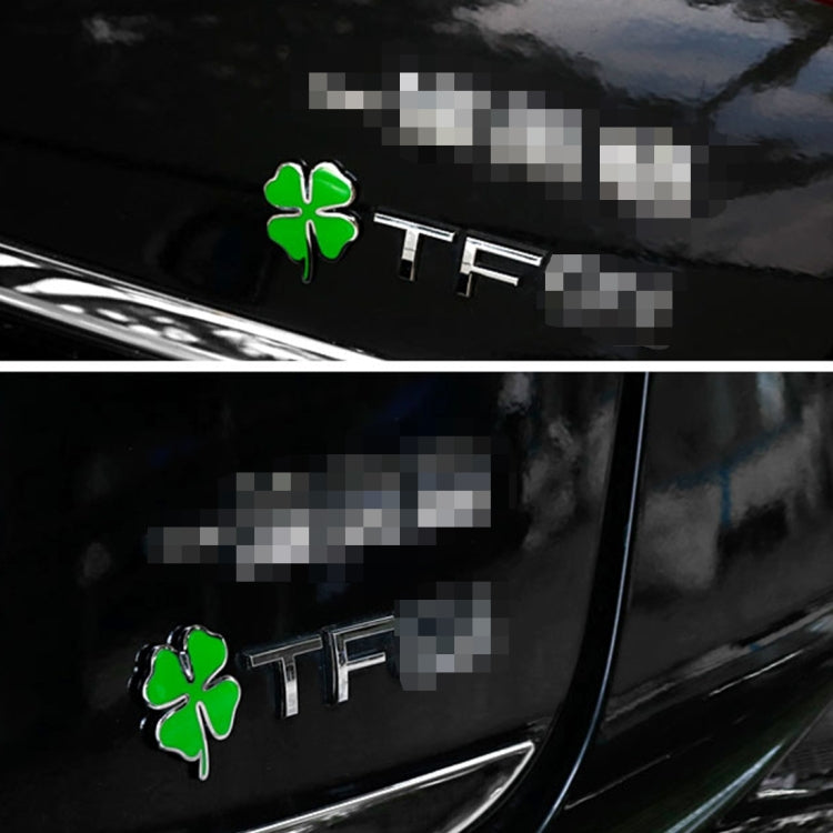 Four Leaf Clover Herb Luck Symbol Badge Emblem Labeling Sticker Styling Car Dashboard  Decoration, Size: 4*3.3cm, Size: 4x3.3cm
