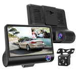 Màn hình IPS 4.0 inch Camera hành trình ô tô 5.0 Megapixel Góc rộng 170 độ Full HD 1080P 3 kênh video, Hỗ trợ đèn chiếu sáng ban đêm / Camera lùi / Thẻ TF (tối đa 32GB) / Cảm biến G / Phát hiện chuyển động, 170 độ