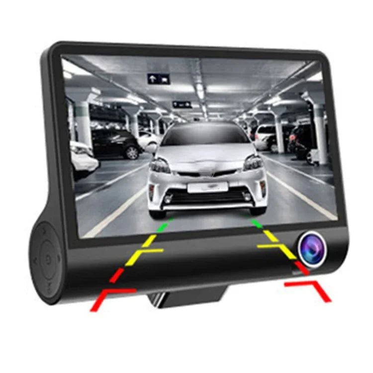 Màn hình IPS 4.0 inch Camera hành trình ô tô 5.0 Megapixel Góc rộng 170 độ Full HD 1080P 3 kênh video, Hỗ trợ đèn chiếu sáng ban đêm / Camera lùi / Thẻ TF (tối đa 32GB) / Cảm biến G / Phát hiện chuyển động, 170 độ