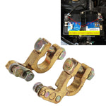 2 PCS Brass Positive and Negative Car Battery Connectors Terminals Clamps Clips, Inner Diameter: 1.2cm, 1.2cm