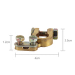 2 PCS Brass Positive and Negative Car Battery Connectors Terminals Clamps Clips, Inner Diameter: 1.2cm, 1.2cm