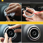 4 PCS Car Outlet Decorative Rings Aluminum Alloy Air Outlet Chrome Trim Ring Car Dashboard  Air Vents Cover Sticker Decoration for Audi A3, For Audi A3
