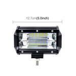 5 inch 18W 24 LED Waterproof IP67 Two Bar Modified Off-road Lights Spotlight Light Car Work Lights, DC 9-48V, Spot/72W/6000K 3000LM, Yellow/18W/3000K 1080LM