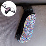 Car Mixed Color Diamond Mounted Glasses Bill Clip Holder