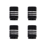 4PCS Metal Plated Circular Shape Universal Tire Valve Stem Cap With White Diamond, Circular Shape