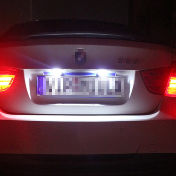 2 PCS License Plate Light with 18  SMD-3528 Lamps for Mercedes-Benz GLK X204 ,2W 120LM, DC12V (White Light), For Benz GLK X204