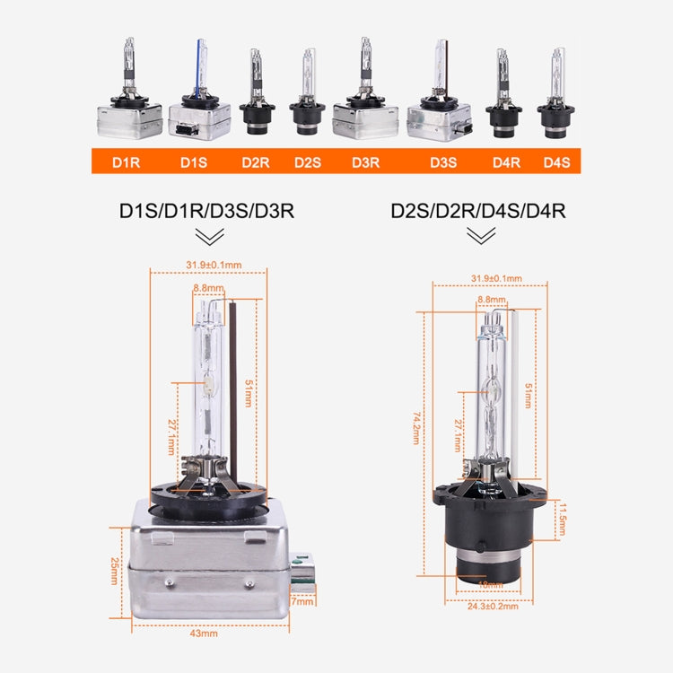 2 PCS D2S 35W 3800 LM 6000K HID Bulbs Xenon Lights Lamps, DC 12V, D2S
